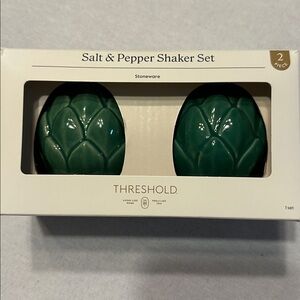 Threshold Emerald Green Artichoke salt and pepper shakers